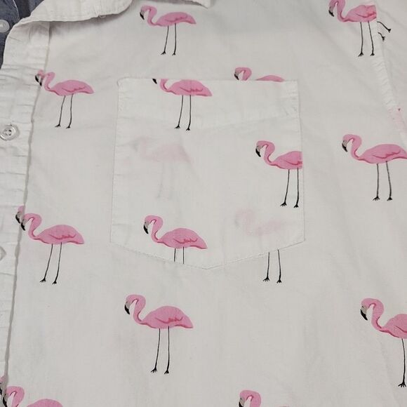 Monument Clothing Co 2X Flamingo Button Down Hawaiian Shirt Casual Short Sleeve - Picture 5 of 12